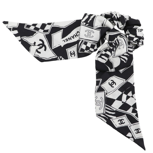CHANEL Other accessories silk Black / white COCO Mark logo Shush
