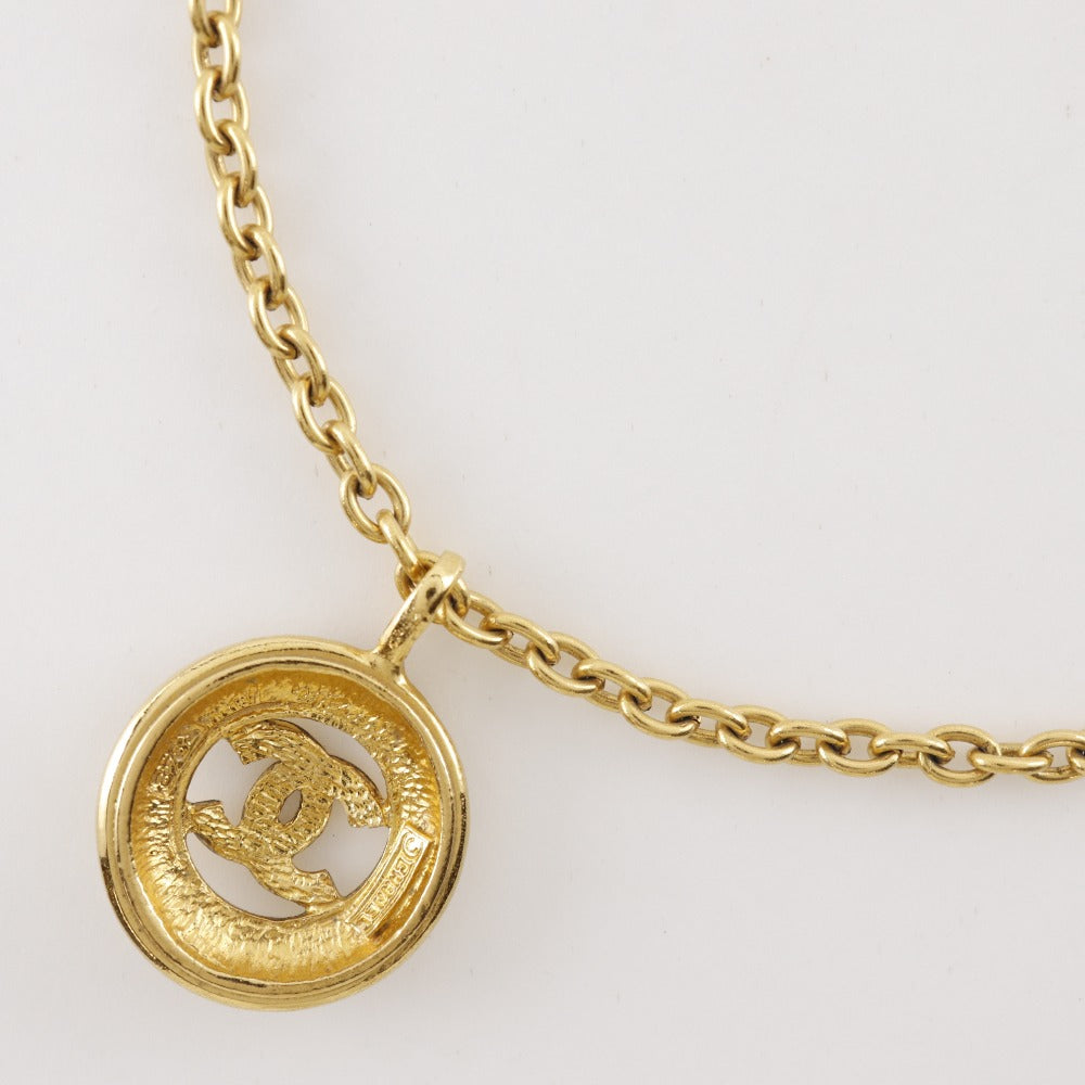 CHANEL Necklace Plated Gold gold   COCO Mark