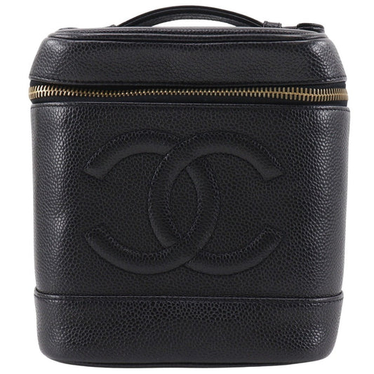 CHANEL Pouch A01998 leather black COCO Mark Vanity