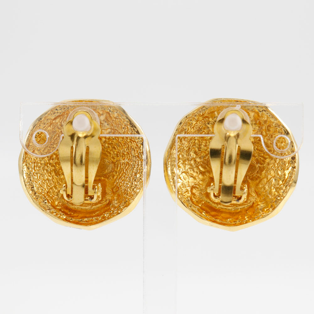 CHANEL Earring Plated Gold gold   COCO Mark