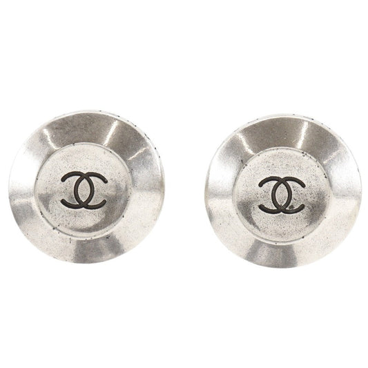 CHANEL Earring metallic Silver COCO Mark