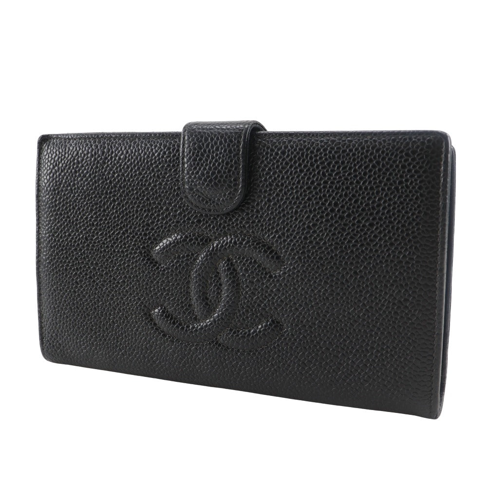 Chanel Coco Mark Caviar Skin Long Wallet