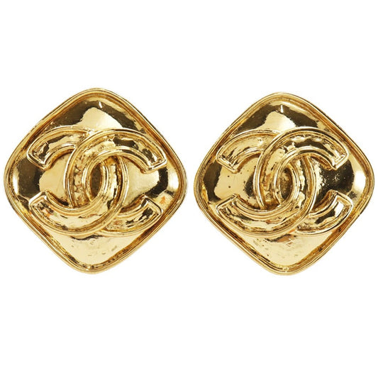 CHANEL Earring Plated Gold gold   COCO Mark
