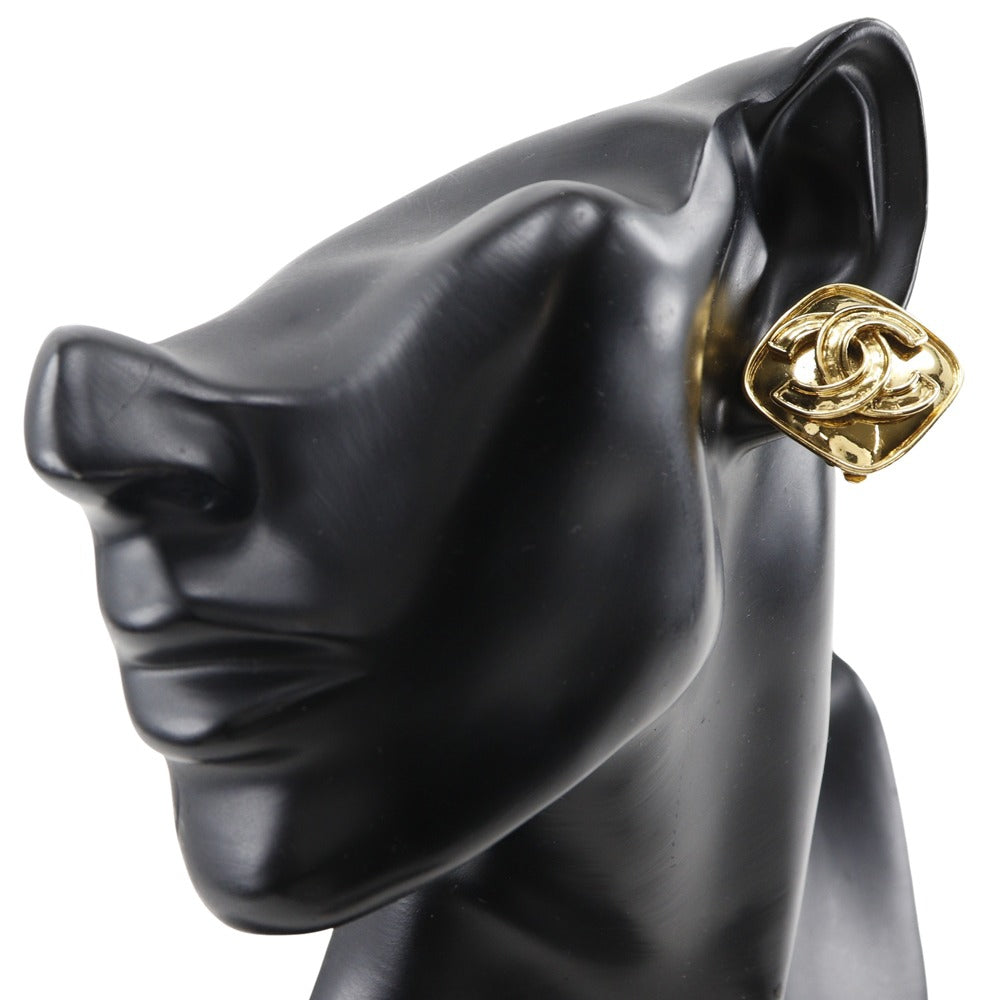 CHANEL Earring Plated Gold gold   COCO Mark