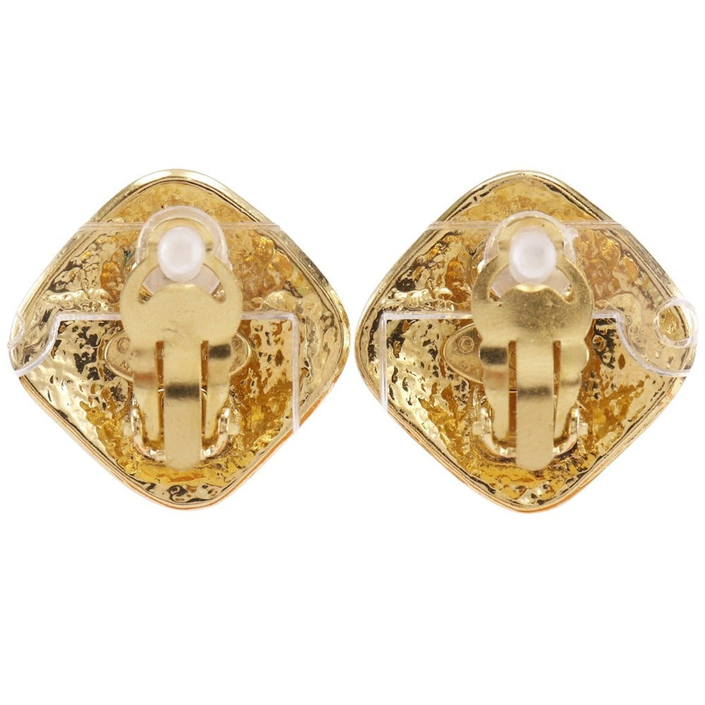 CHANEL Earring Plated Gold gold   COCO Mark