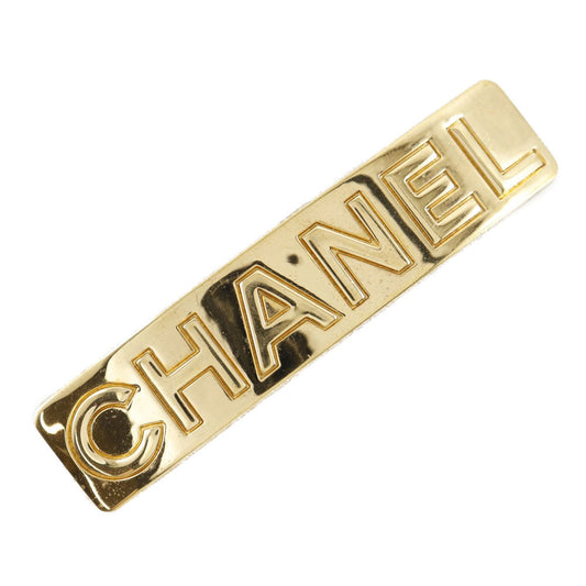 CHANEL Valletta Plated Gold gold   logo Women