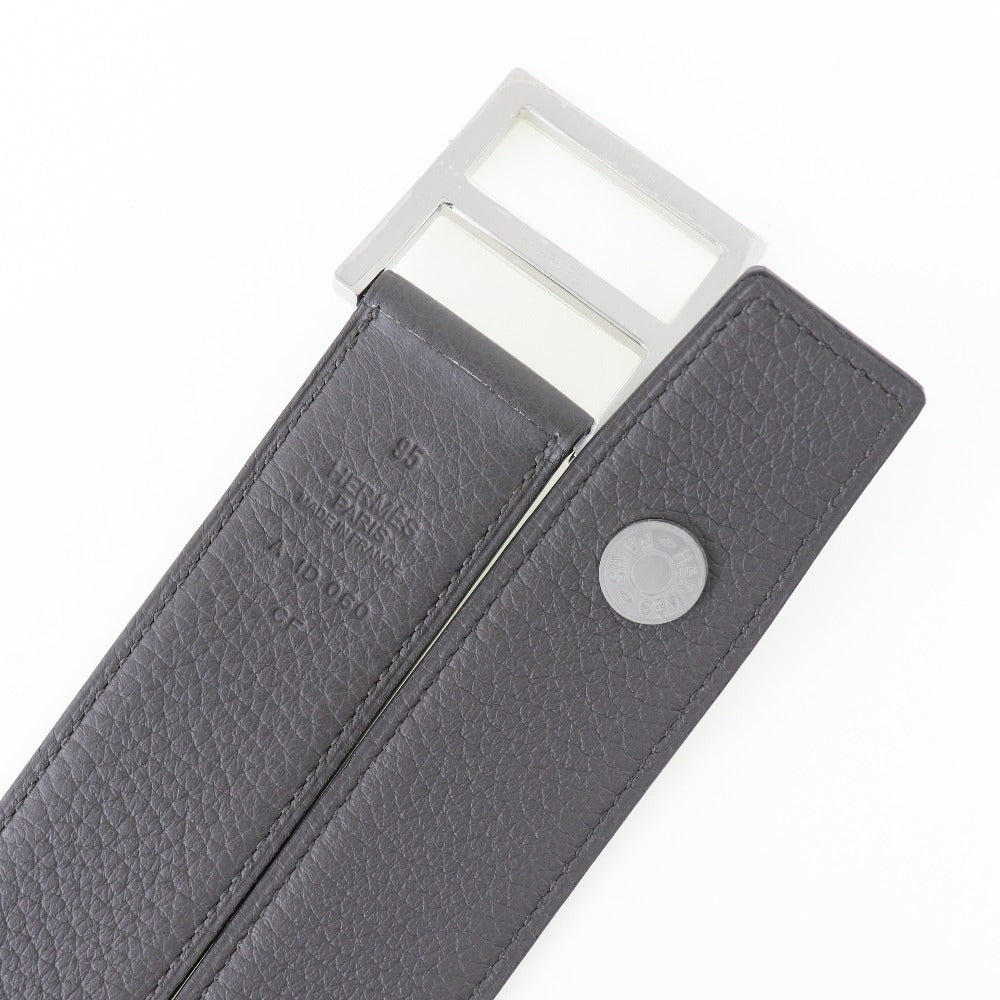 HERMES belt Taurillon Clemence gray Serie mens 95  d