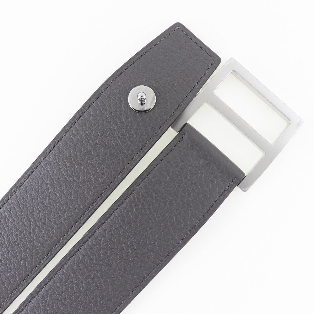 HERMES belt Taurillon Clemence gray Serie mens 95  d