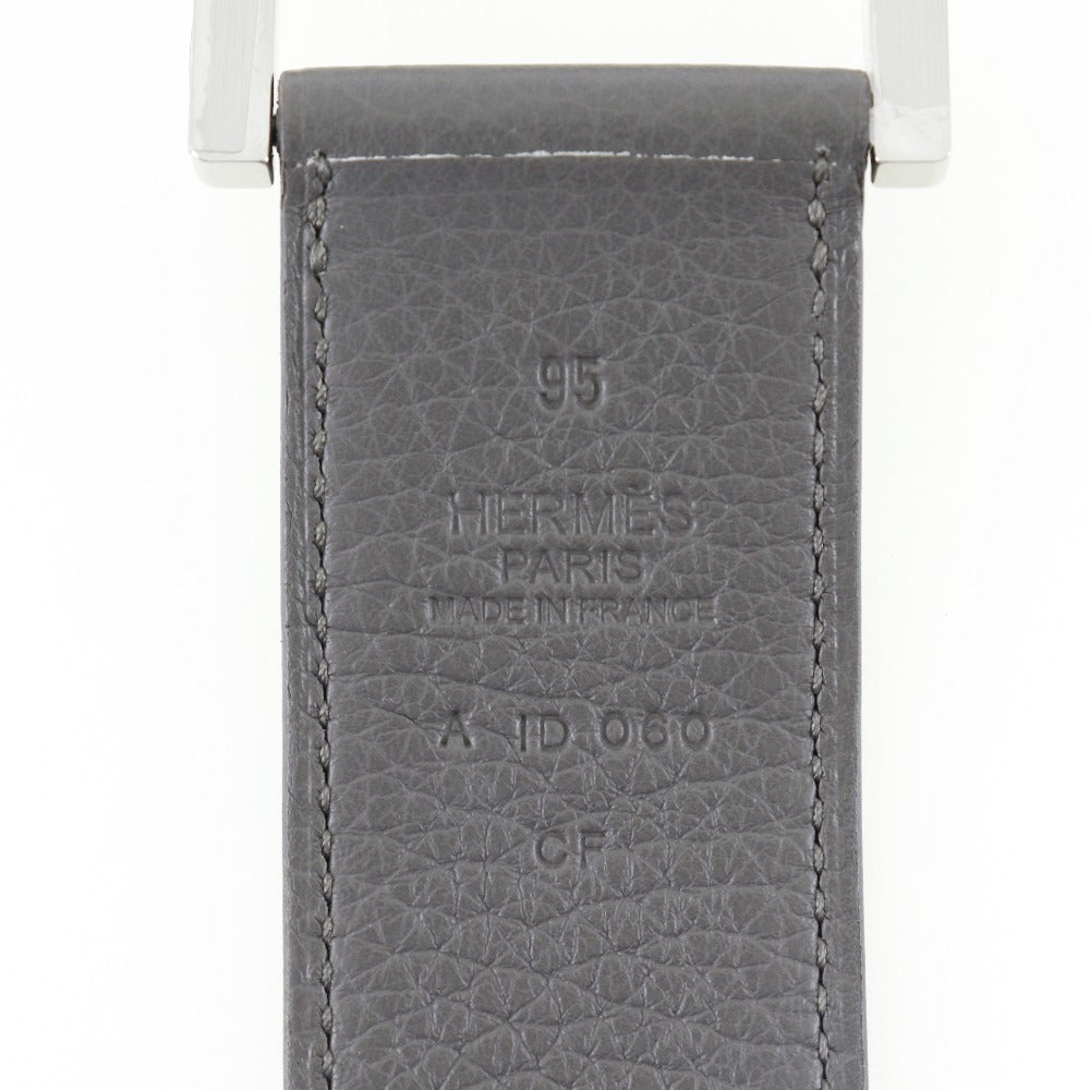 HERMES belt Taurillon Clemence gray Serie mens 95  d