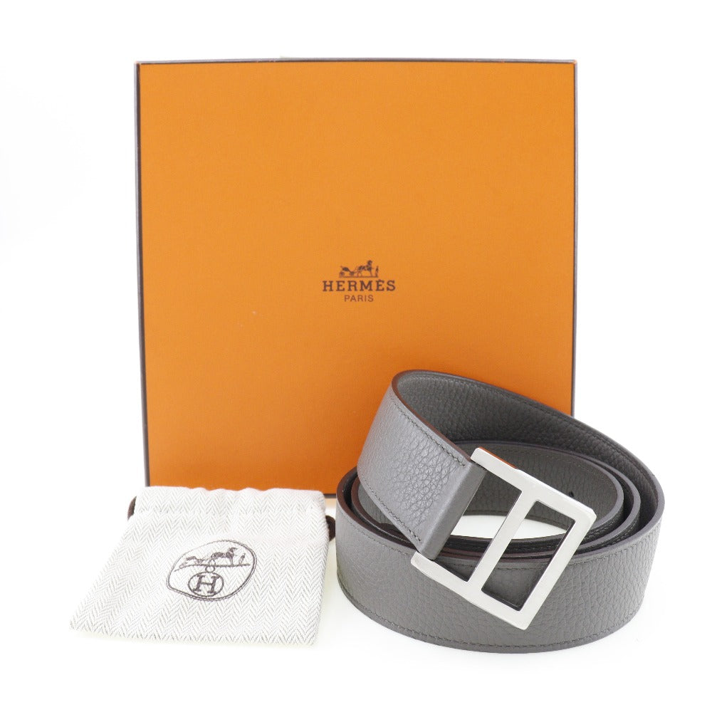 HERMES belt Taurillon Clemence gray Serie mens 95  d