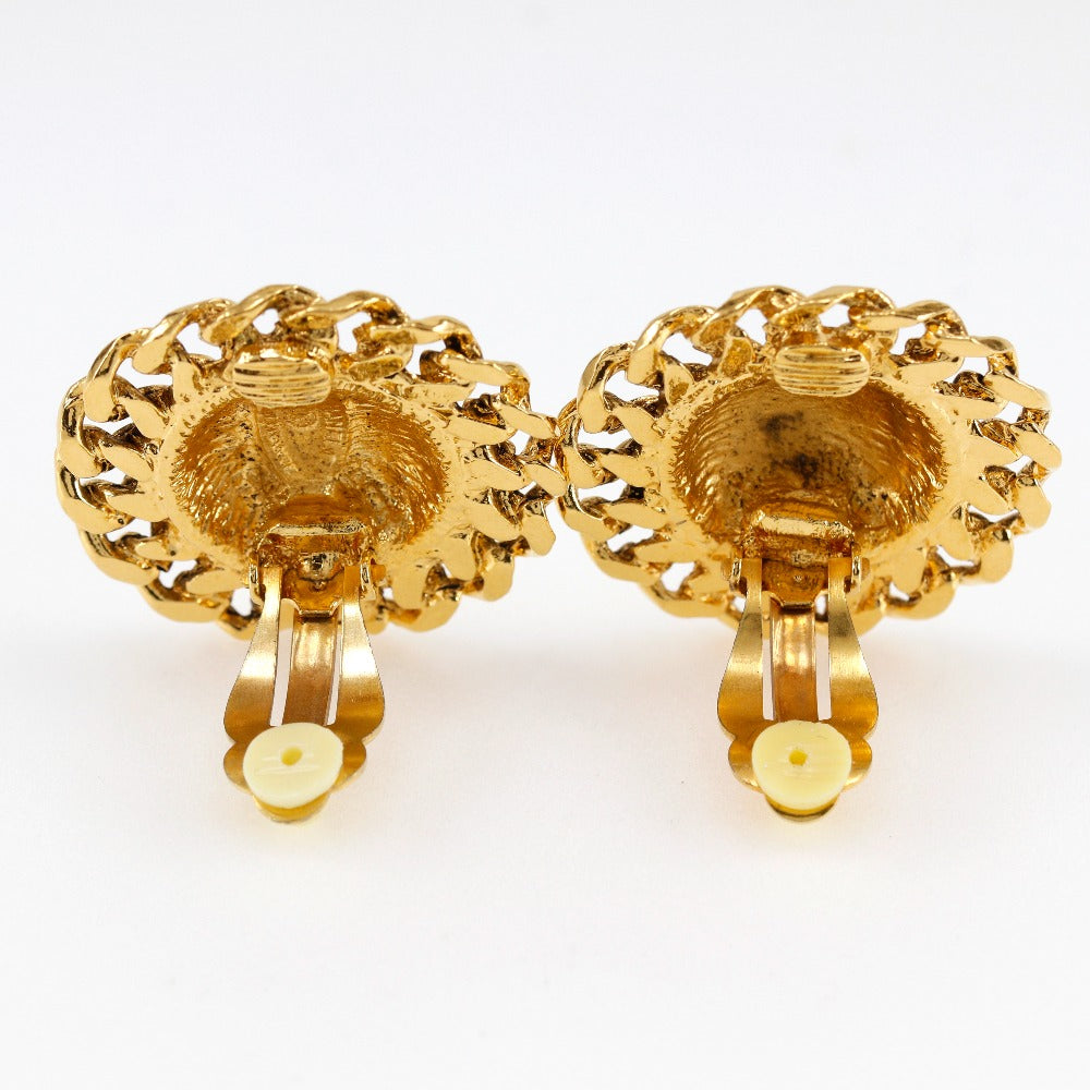 CHANEL Earring Plated Gold gold   Matrasse Chain COCO Mark Women
