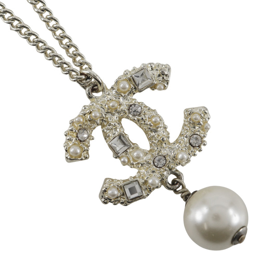 Chanel Coco Mark Rhinestone Pearl Necklace