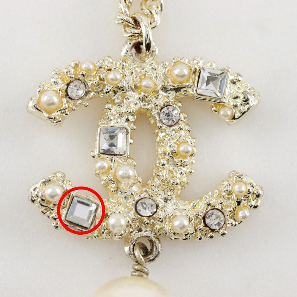 Chanel Coco Mark Rhinestone Pearl Necklace