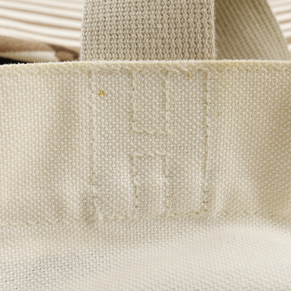 HERMES Tote Bag canvas Brown/Off White Chevault Women(Unisex)  d