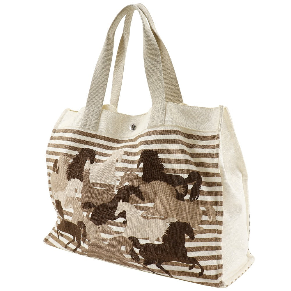 HERMES Tote Bag canvas Brown/Off White Chevault Women(Unisex)  d