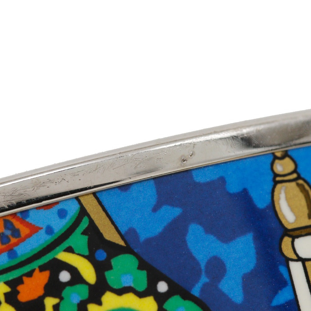 HERMES Bangle metallic Silver / blue cloisonne Emilel GM Women  d