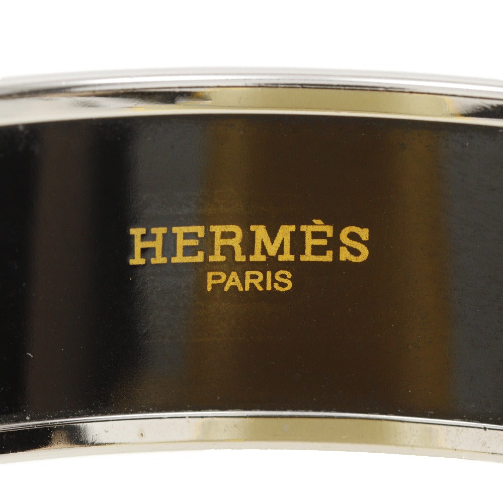 HERMES Bangle metallic Silver / blue cloisonne Emilel GM Women  d