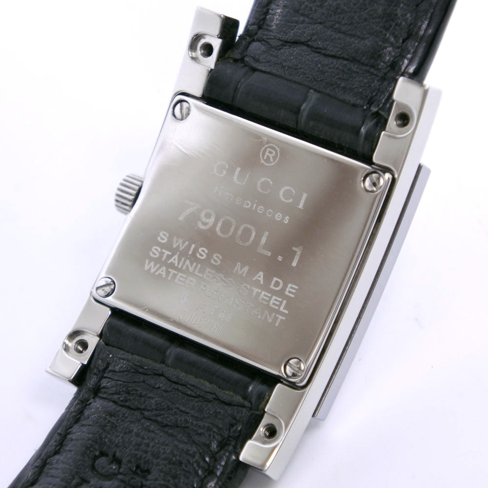 GUCCI Watches Quartz 7900L.1 Stainless Steel , Leather black black dial Women  d