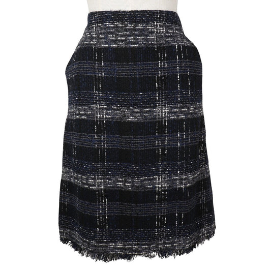 CHANEL skirt P26088V16545 Cotton, Nylon Black / navy tweed 38