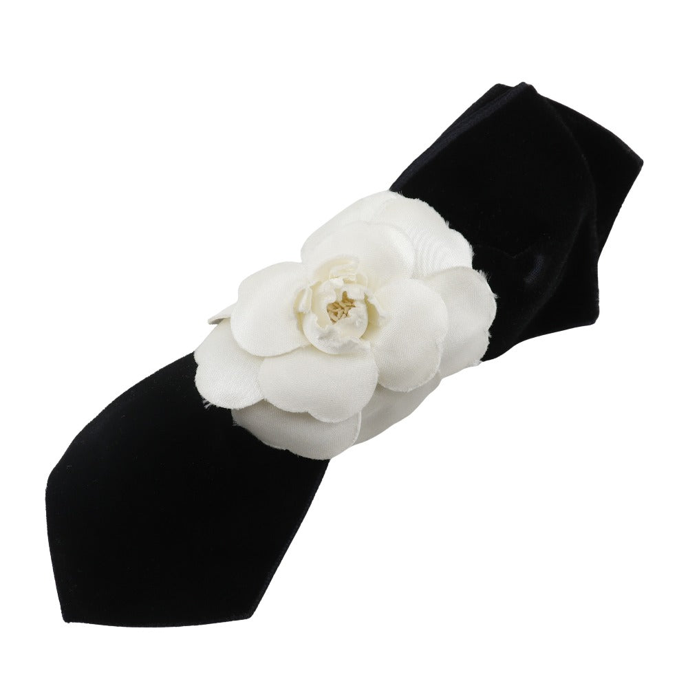 Chanel Camellia Ribbon Velour Barrette