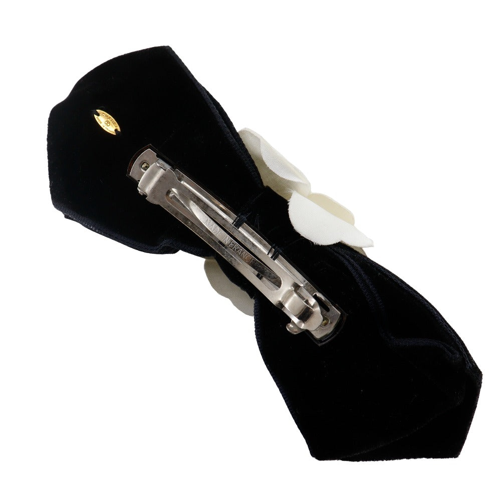Chanel Camellia Ribbon Velour Barrette