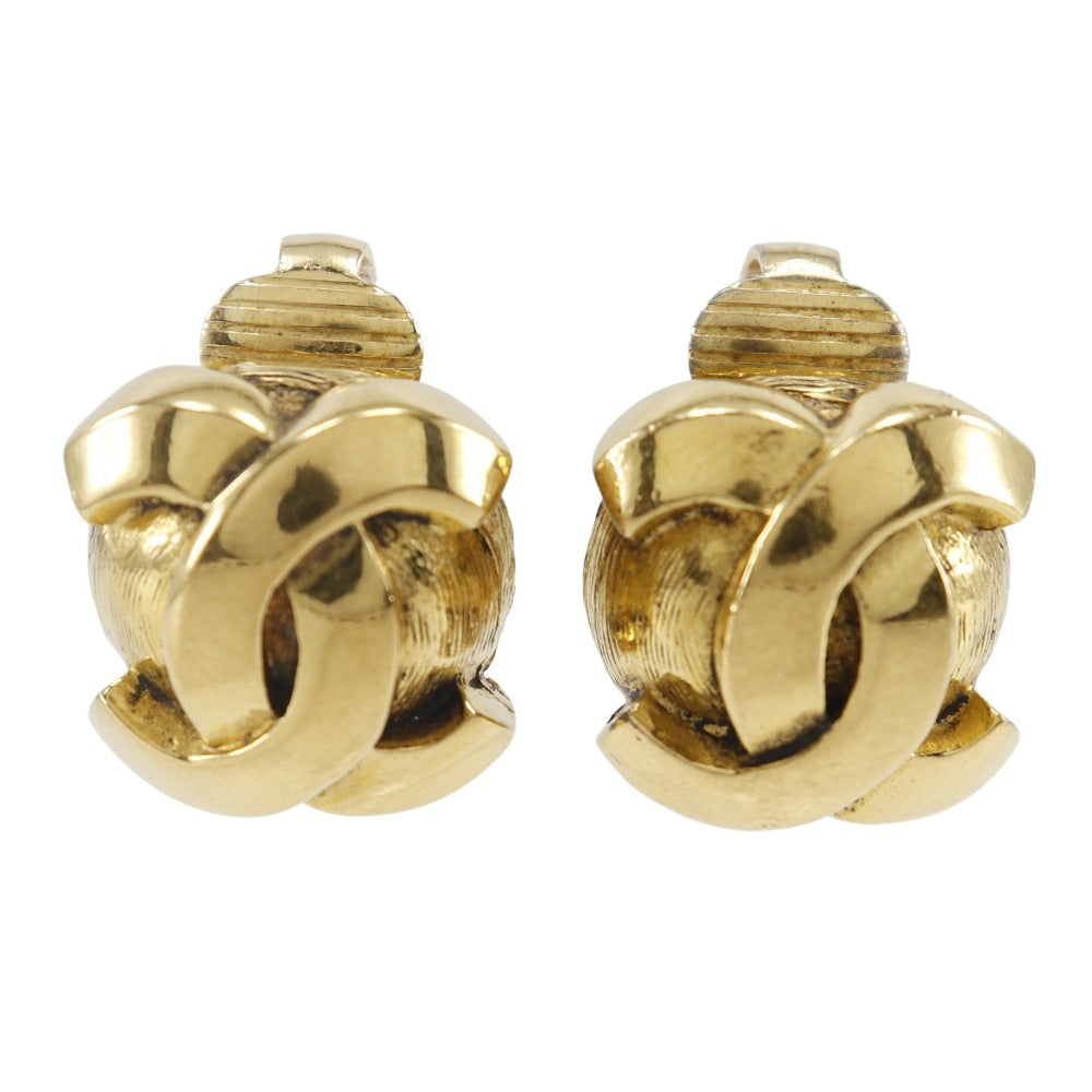 CHANEL Earring Plated Gold gold   COCO Mark