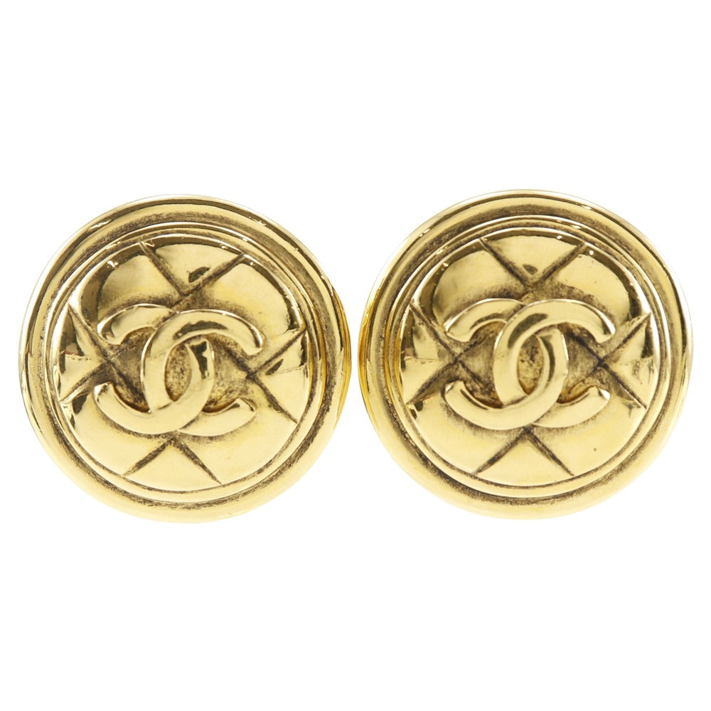 Chanel Coco Mark Matelasse Earrings