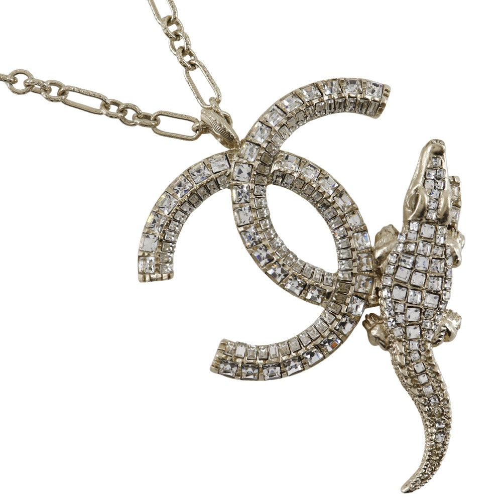 Chanel Coco Mark Crocodile Motif Necklace