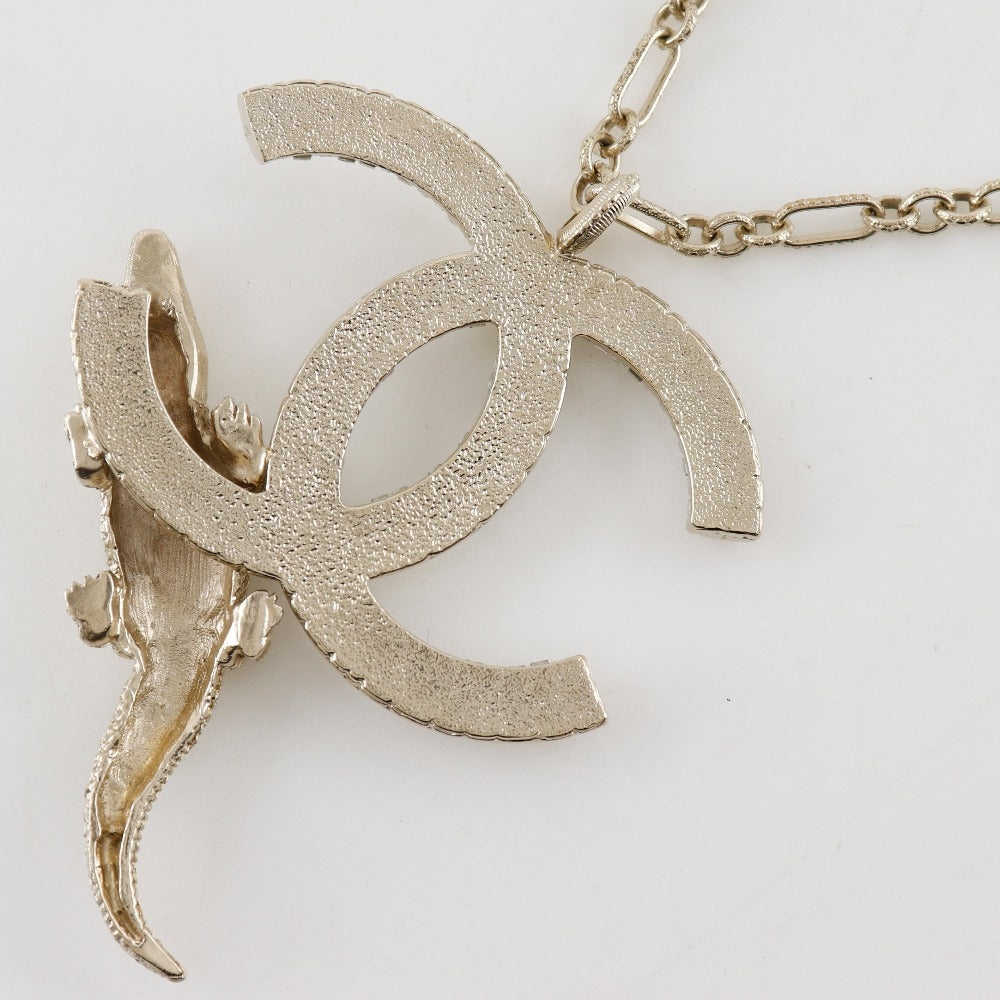 Chanel Coco Mark Crocodile Motif Necklace