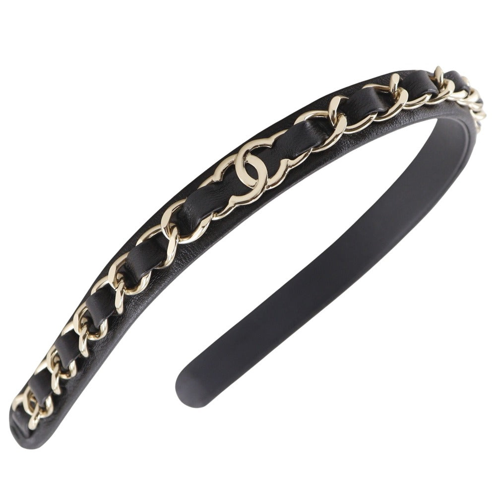 Chanel Coco Mark Chain Lambskin Headband