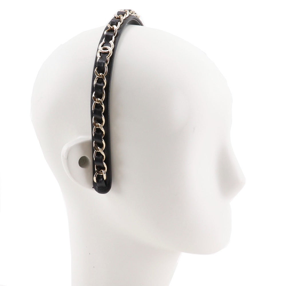 Chanel Coco Mark Chain Lambskin Headband