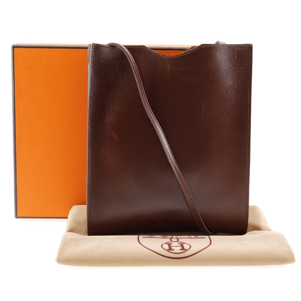 HERMES Shoulder Bag Calfskin Brown Omenitu Women(Unisex)  d