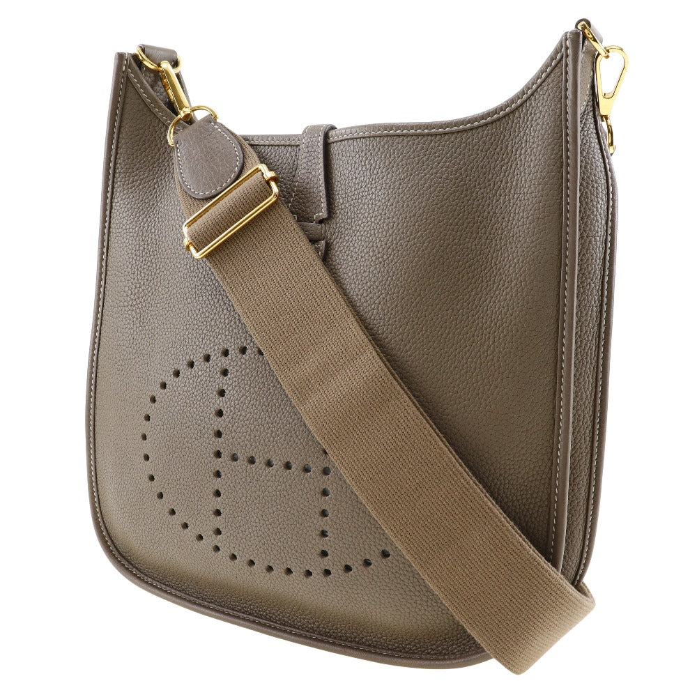 HERMES Shoulder Bag Taurillon Clemence Gold Metal Evelyn 3PM Women  d