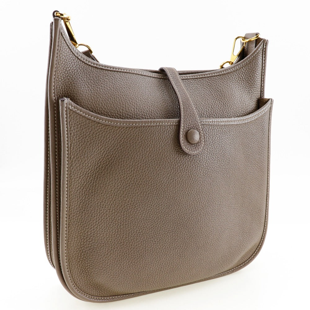 HERMES Shoulder Bag Taurillon Clemence Gold Metal Evelyn 3PM Women  d