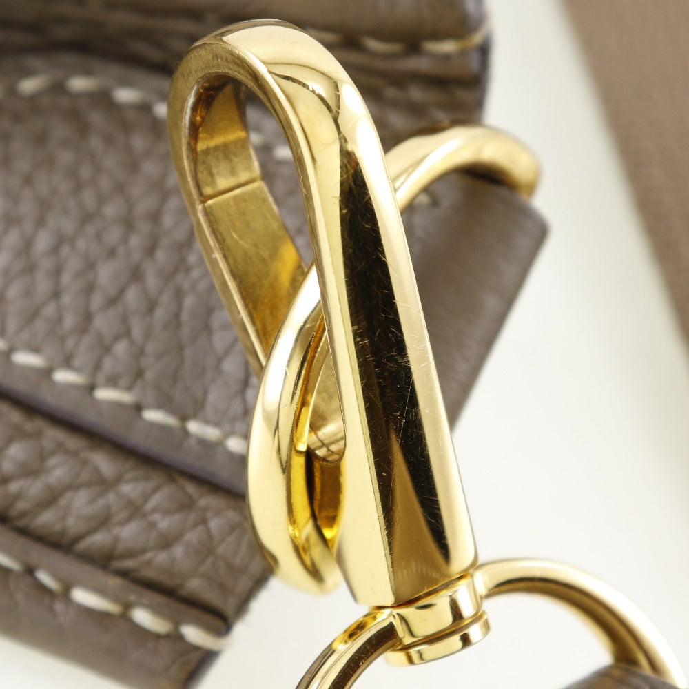 HERMES Shoulder Bag Taurillon Clemence Gold Metal Evelyn 3PM Women  d