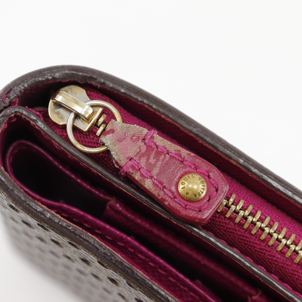 LOUIS VUITTON Bifold Wallet M95188 Monogram canvas Brown / Pink Monogram Perfo Compact zip Women  d