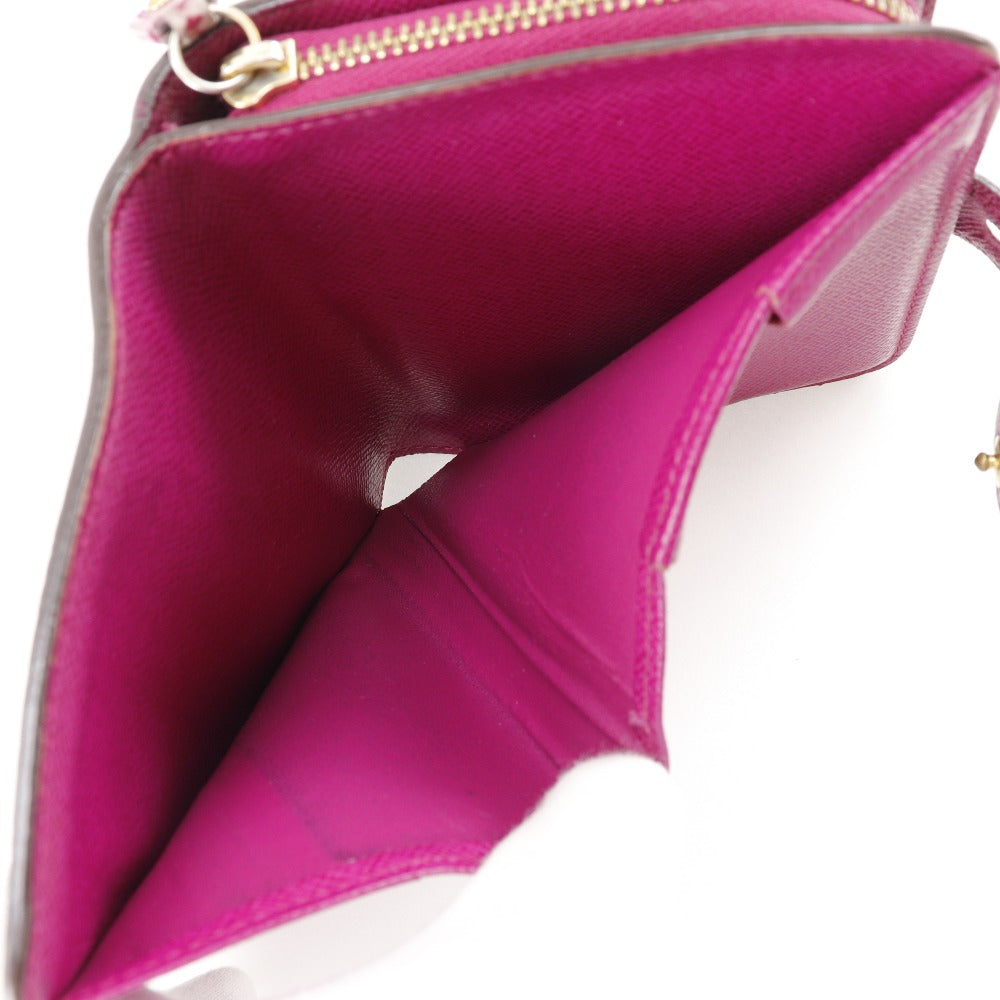 LOUIS VUITTON Bifold Wallet M95188 Monogram canvas Brown / Pink Monogram Perfo Compact zip Women  d