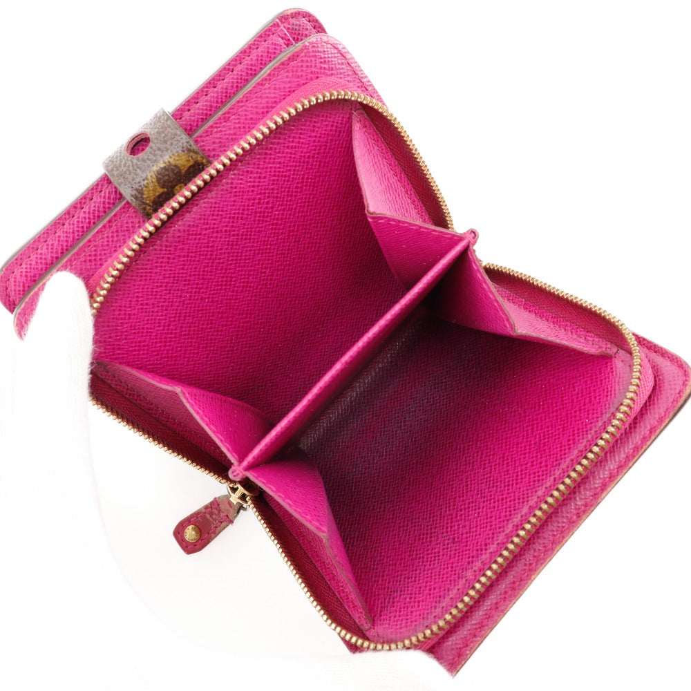 LOUIS VUITTON Bifold Wallet M95188 Monogram canvas Brown / Pink Monogram Perfo Compact zip Women  d