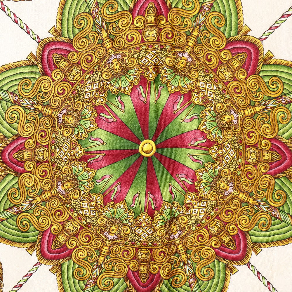 HERMES scarf silk wine-red LUNA PARK am ment park Carre90