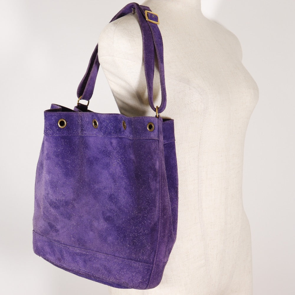 HERMES Shoulder Bag Suede purple Market GM Women  d