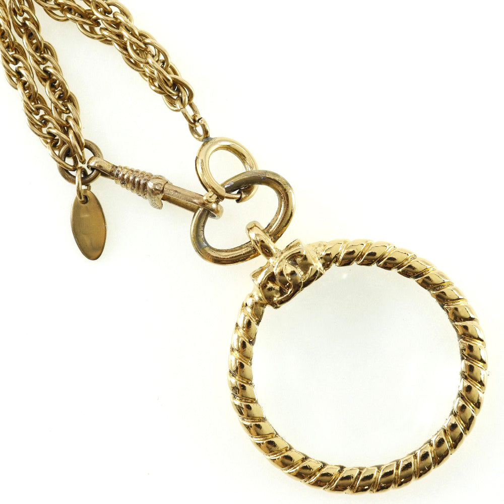 CHANEL Necklace Plated Gold gold   Double chain Loupe Women