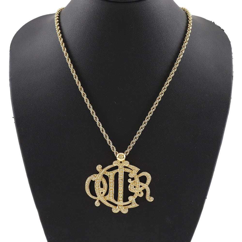 Dior Necklace Plated Gold gold   Emblem logo Women