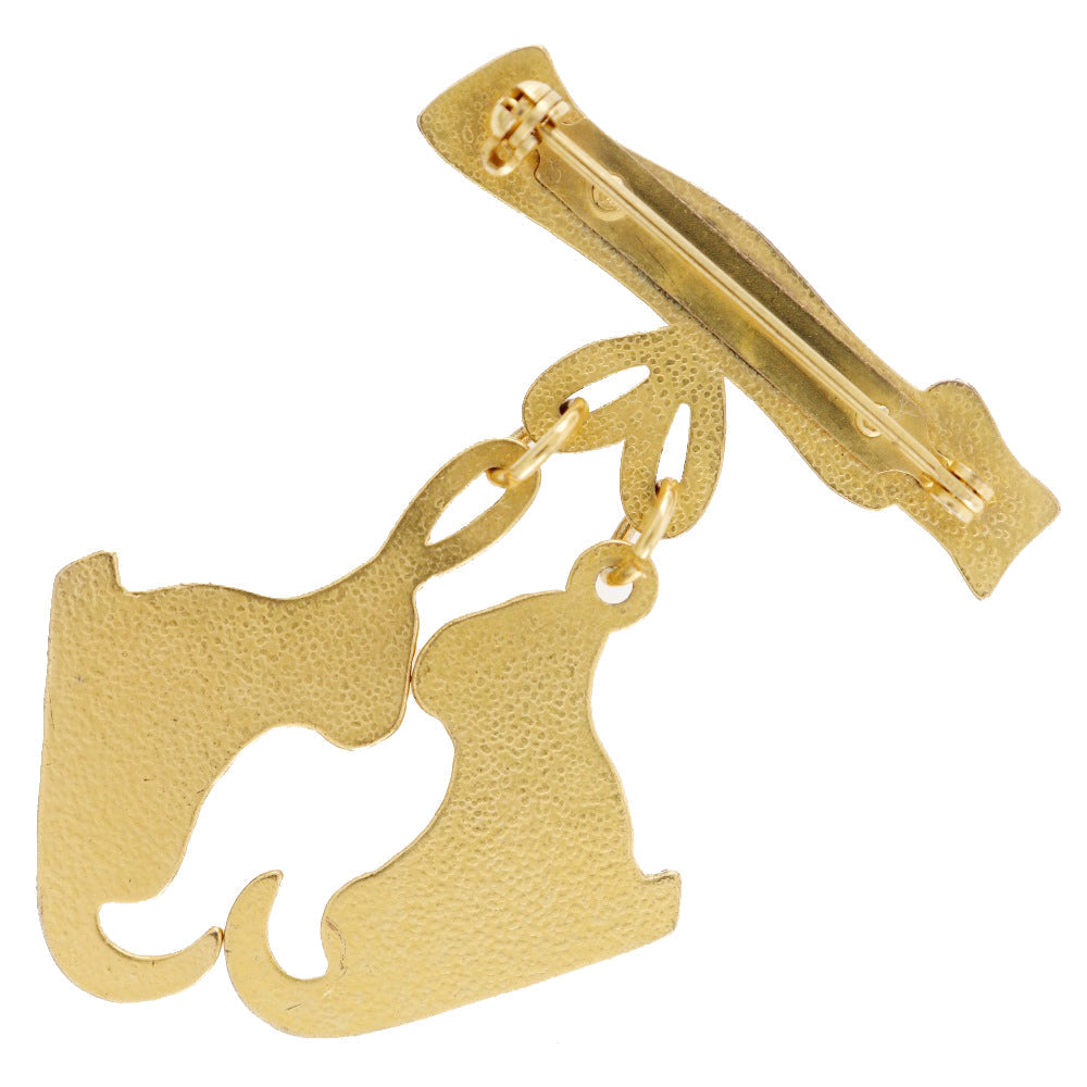 HERMES Brooch Plated Gold gold vintage LES FETES EN HERMES Skate shoes Women  d