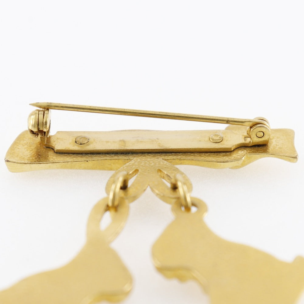 HERMES Brooch Plated Gold gold vintage LES FETES EN HERMES Skate shoes Women  d