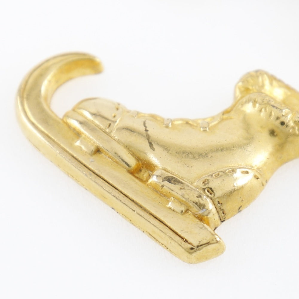 HERMES Brooch Plated Gold gold vintage LES FETES EN HERMES Skate shoes Women  d