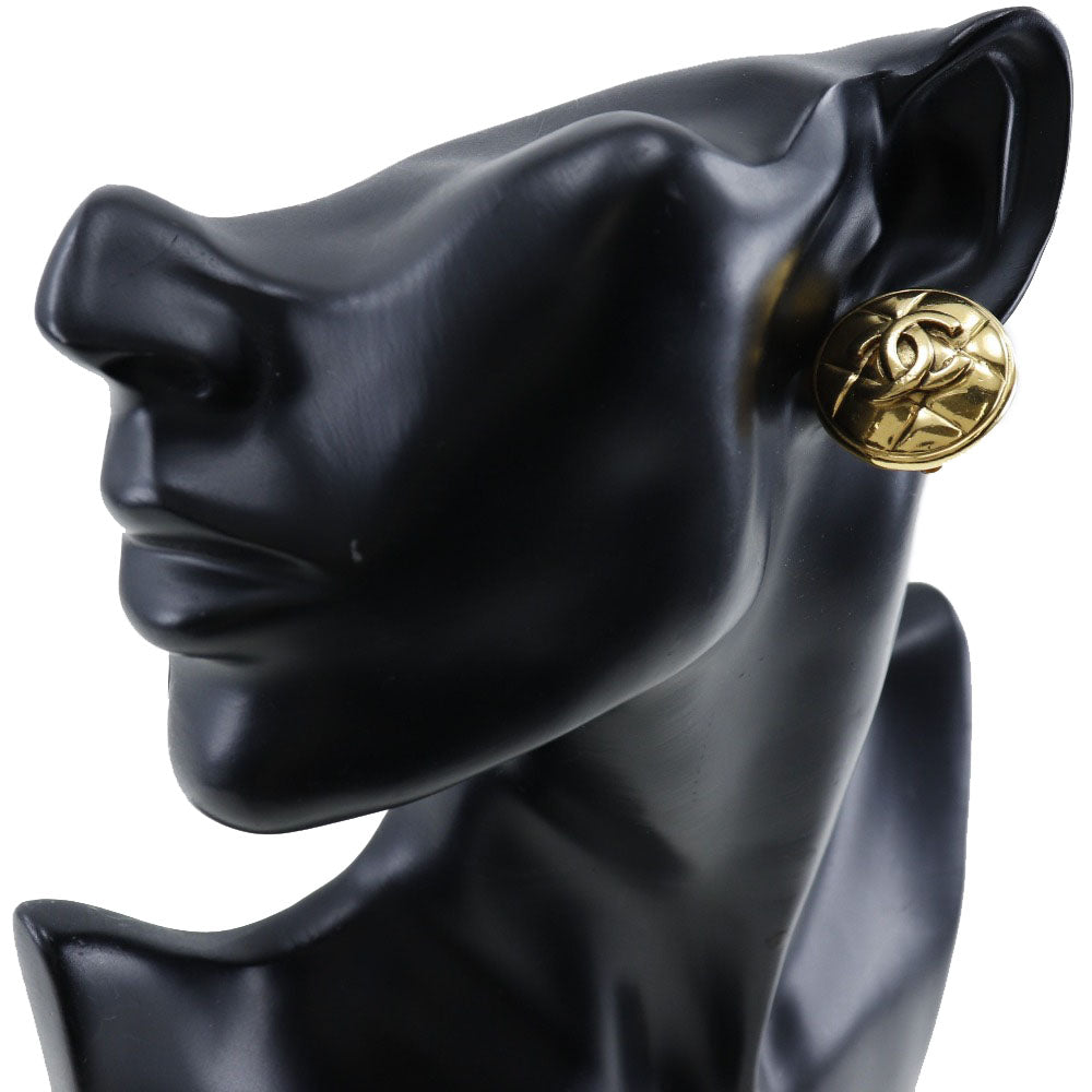 CHANEL Earring Plated Gold gold   Matrasse COCO Mark Women