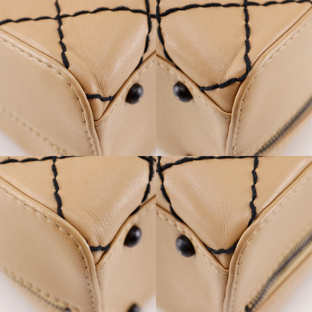 CHANEL Tote Bag A14693 Calfskin beige Wild stitch