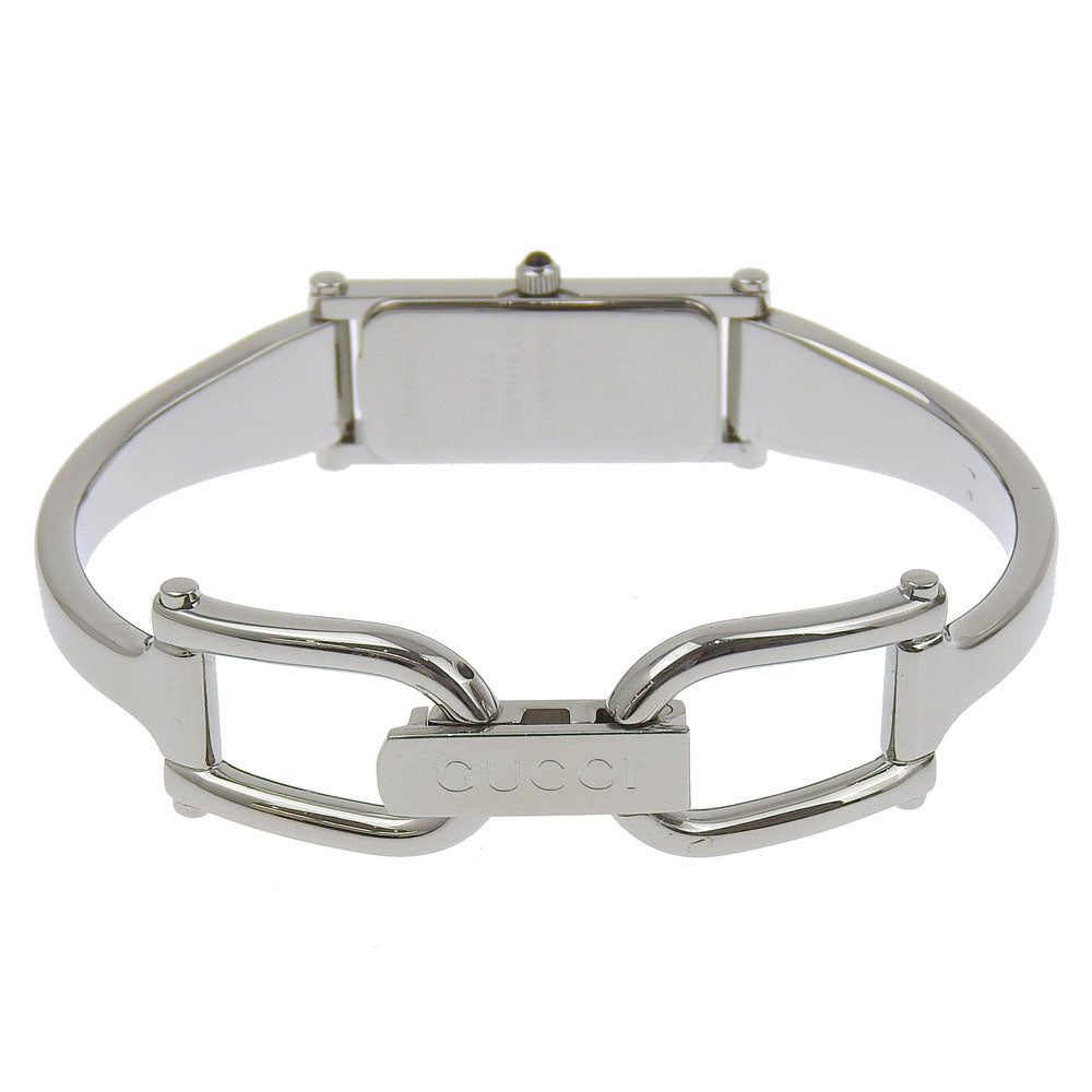 GUCCI Watches Quartz 1500L Stainless Steel Silver Bangle watch Silver dial Women