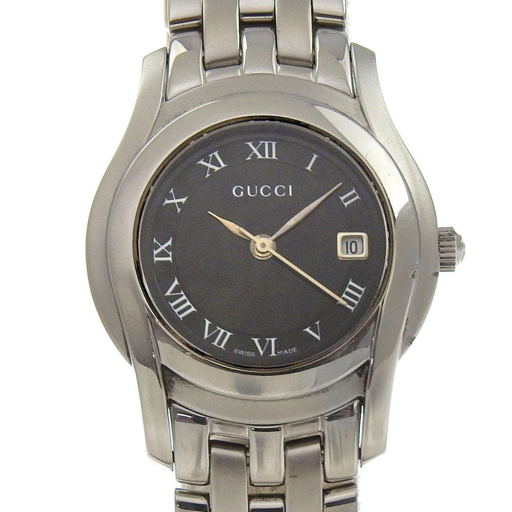 GUCCI Watches Quartz 5500L Stainless Steel Silver black dial Women
