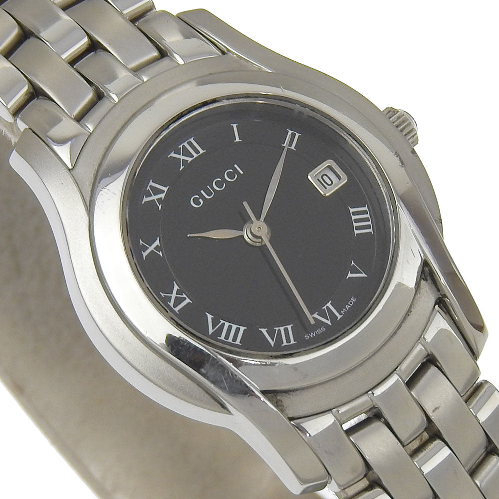 GUCCI Watches Quartz 5500L Stainless Steel Silver black dial Women